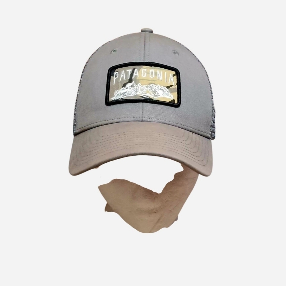Patagonia Gray Mesh Trucker Hat with Patch